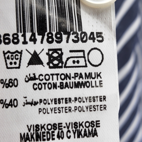 Benin Women's Striped Button Down Tunic Shirt -6 - Picture 6 of 7